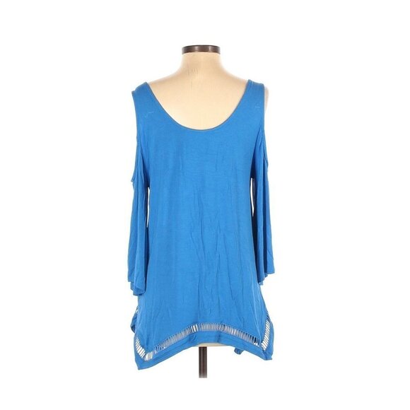 Green Dragon Blue Cold Shoulder Blouse - Picture 2 of 2